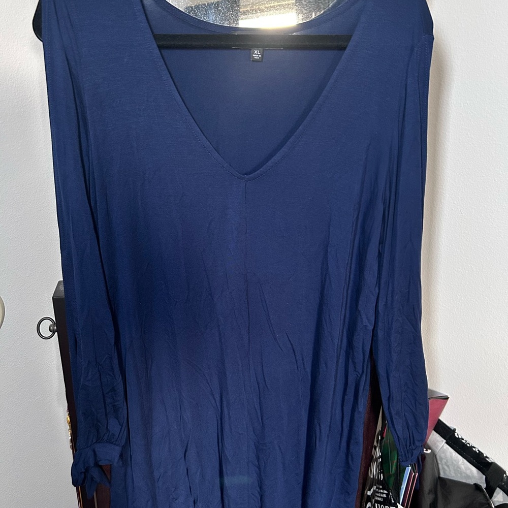 Lulus Split Sleeve Navy Dress